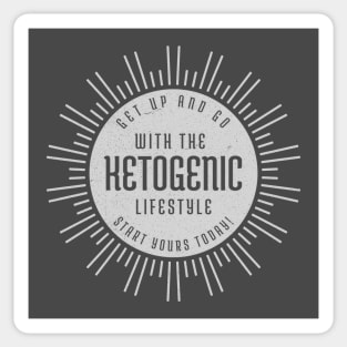 Ketogenic lifestyle Get up and Go Grey Sticker